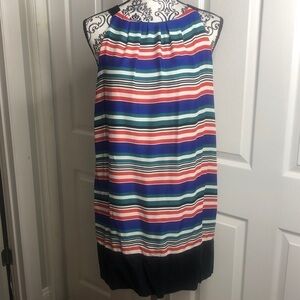 Zara Basic Dress Stripe Black Mini Dress Round Neck S